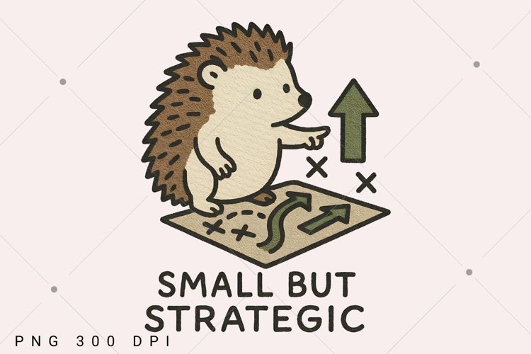 Funny Hedgehog PNG, Small but Strategic Design, Sarcastic An