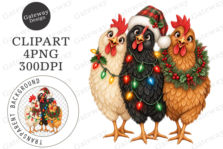 Funny Holiday Chicken PNG Clipart