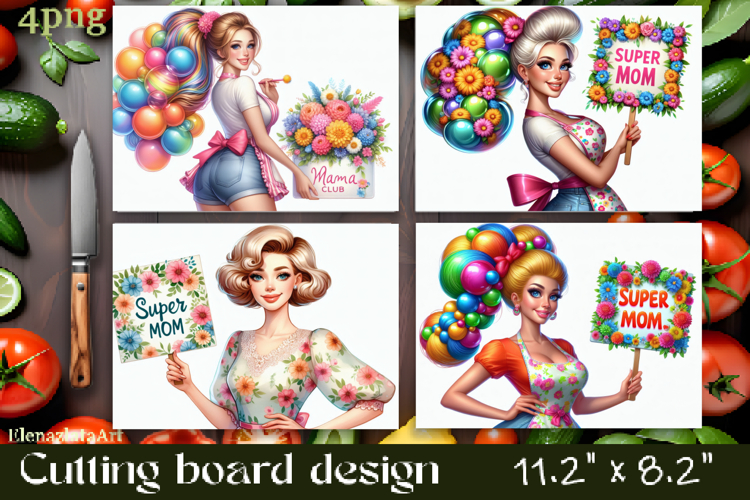 Funny Housewife Kitchen Cutting Board Sublimation PNG