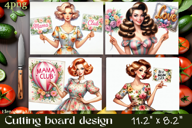Funny Housewife Kitchen Cutting Board Sublimation PNG