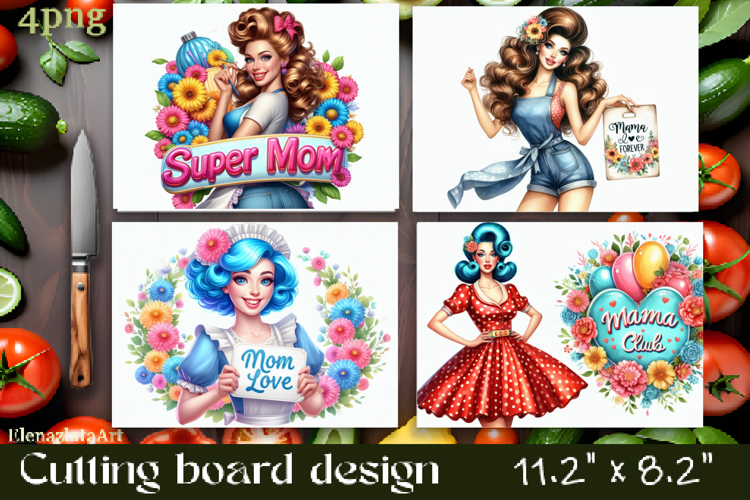 Funny Housewife Kitchen Cutting Board Sublimation PNG
