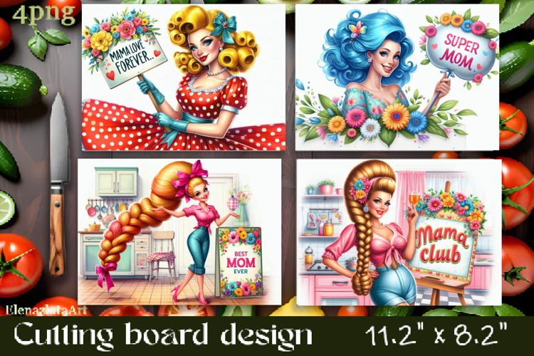 Funny Housewife Kitchen Cutting Board Sublimation PNG