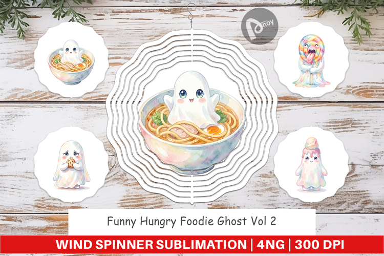 Hungry Foodie Ghost Wind Spinner