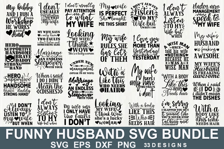 Funny Husband SVG Bundle | Funny Husband Quotes SVG Designs