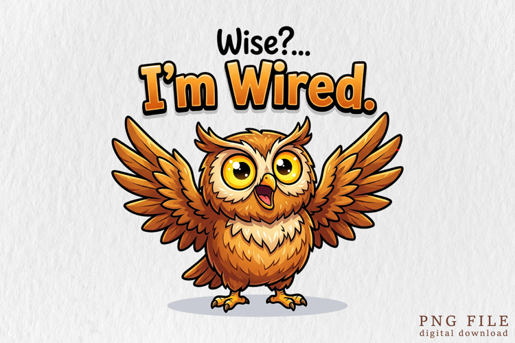 Funny Hyper Owl Sublimation PNG