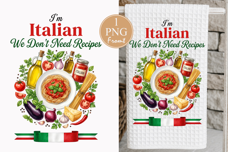 Funny Italian Kitchen Towel Sublimation