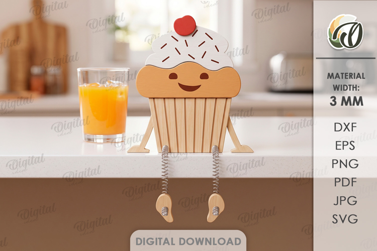 Funny Cupcake Stand Laser Cut. Kitchen Stand Decor SVG