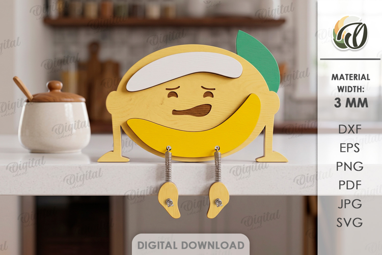 Funny Lemon Stand Laser Cut. Kitchen Stand Decor SVG