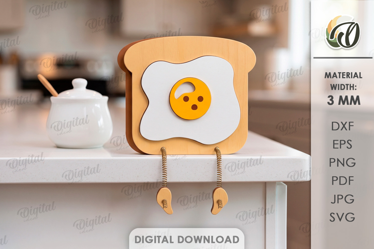 Funny Toast Stand Laser Cut. Kitchen Stand Decor SVG