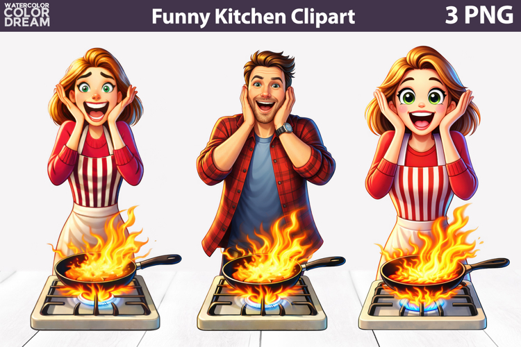 Funny Cooking Clipart | Kitchen Sublimation