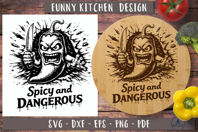 Funny Kitchen Cutting Board SVG Chef humor design