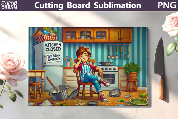 Funny Kitchen Cutting Board | Kitchen Chaos Scenes