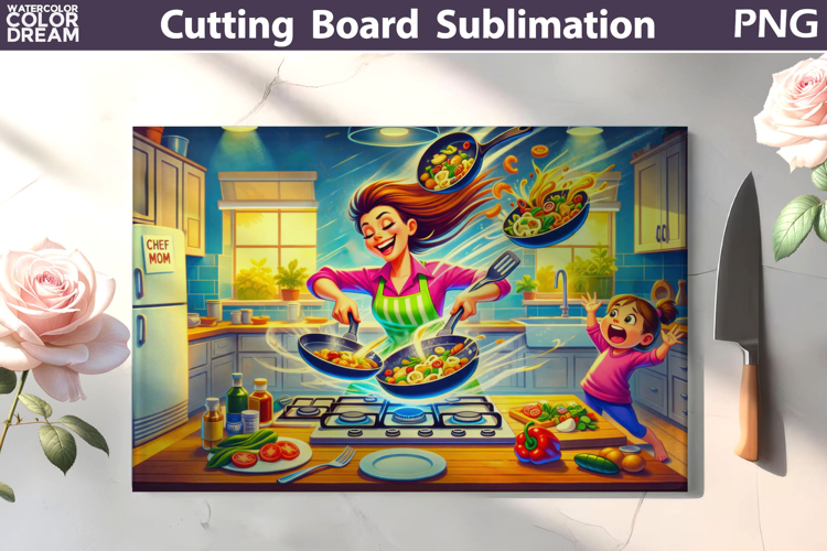Funny Kitchen Cutting Board | Kitchen Chaos Scenes