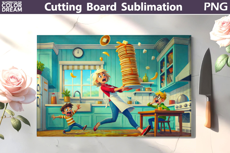 Funny Kitchen Cutting Board | Kitchen Chaos Scenes