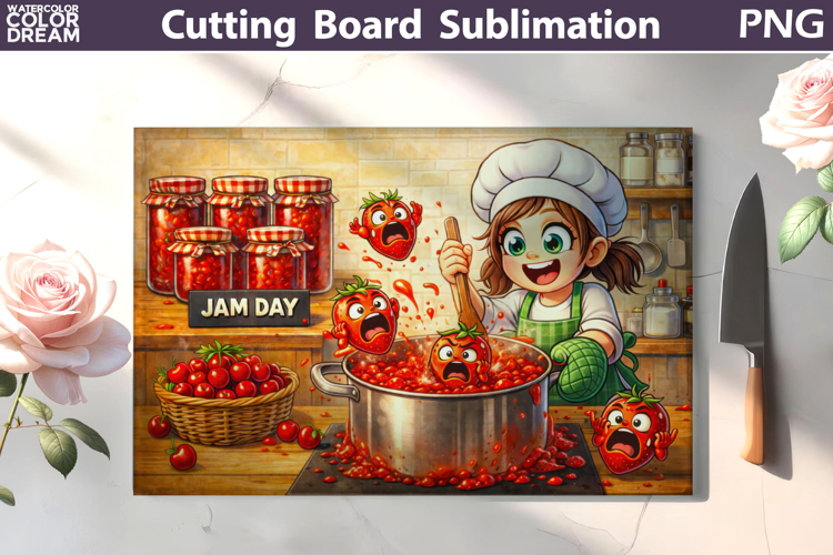 Funny Jam Cooking Scene | Cutting Board Design