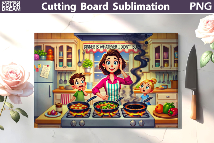 Funny Cooking Mom Scene | Cutting Board Design