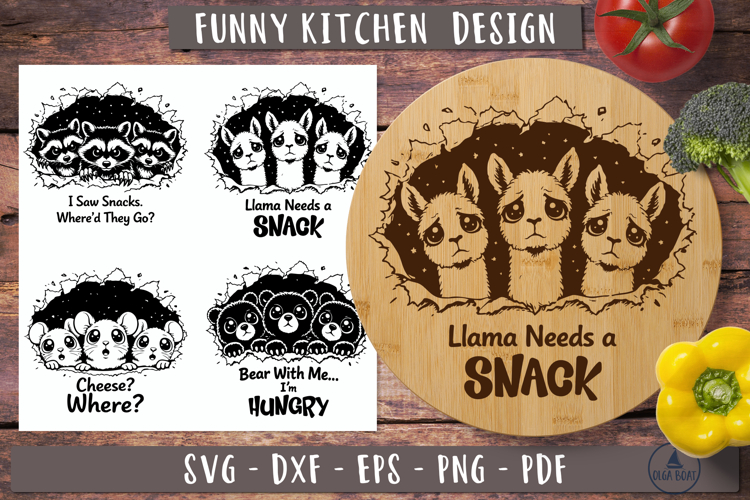 Funny Kitchen Humor SVG Hungry animal design