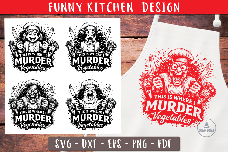 Funny Kitchen SVG Crazy Chef design