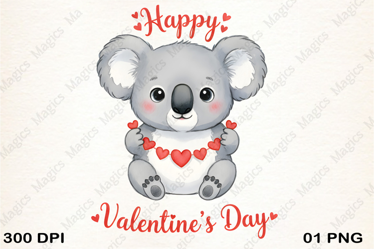 Funny Koala Valentine Clipart PNG