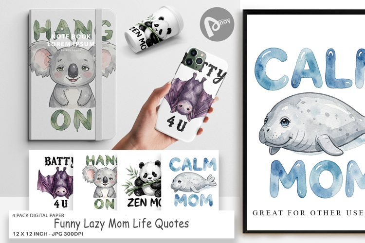 Funny Lazy Mom Life Digital Paper
