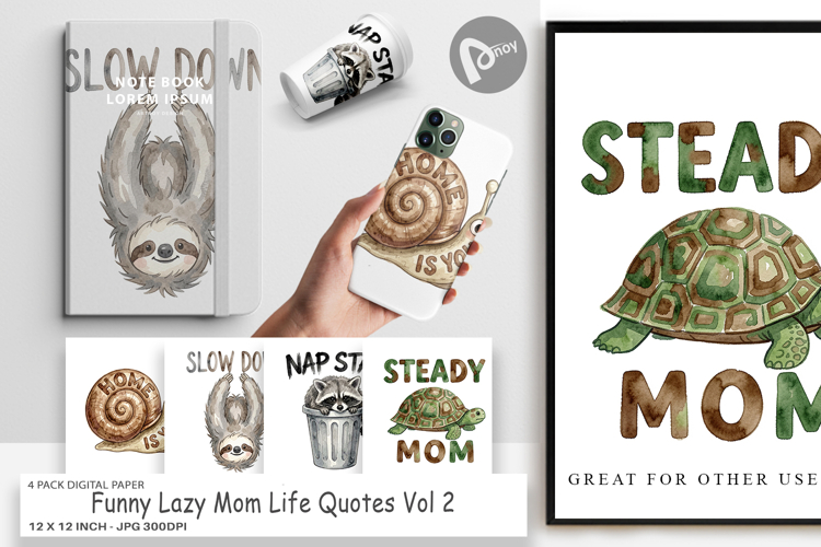 Funny Lazy Mom Life Digital Paper