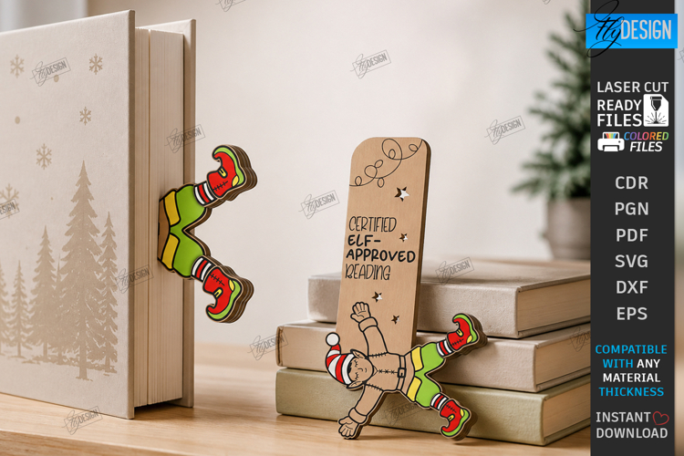 Funny Bookmark Laser Cut | Page Marker | Engraved | Elf SVG