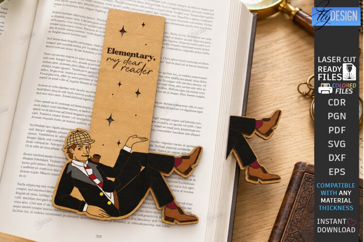 Funny Legs Bookmark Laser Cut | Detective Bookmarks Laser example image 1