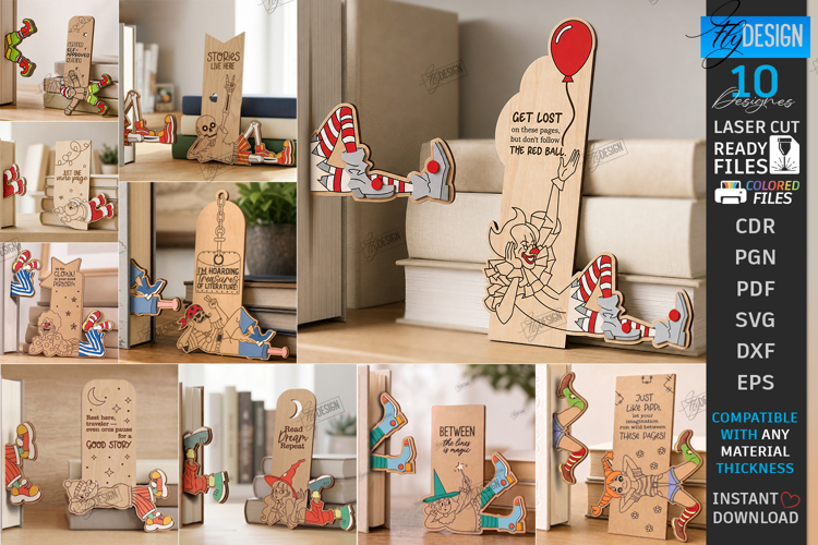Funny Bookmark Laser Cut Bundle | Page Marker | Engraved