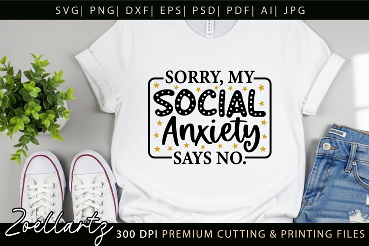 Funny Mental Health SVG Sarcastic Anxiety T-shirt Mug Design