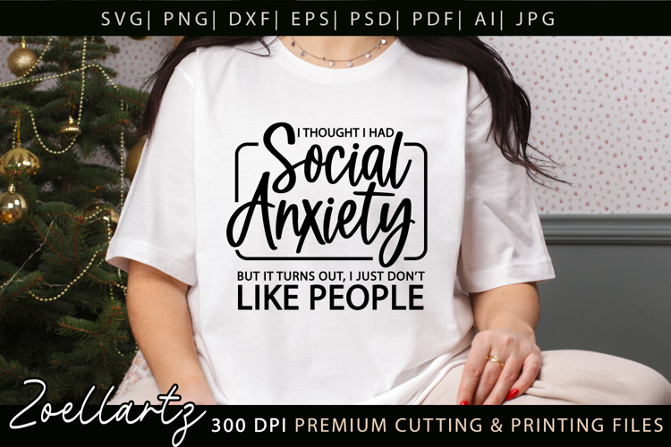 Funny Mental Health SVG Sarcastic Anxiety T-shirt Mug Design