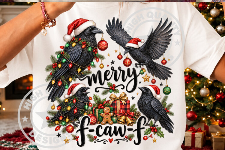 Funny Merry Christmas F-Caw-F PNG example image 1