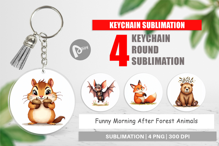 Morning After Animals Keychain