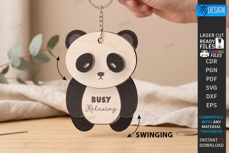 Moving Animal Keychain Laser Cut | Bag Tag | Bag Charm SVG example image 1