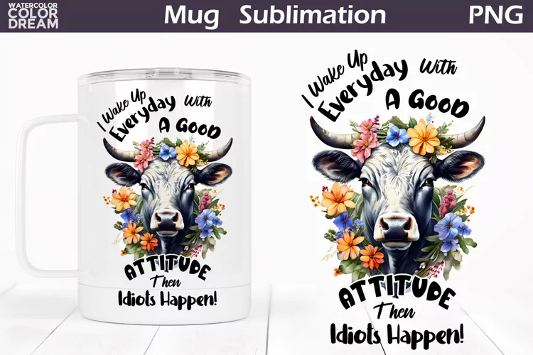 Funny Cow Mug | Sarcastic Quote Mug Wrap