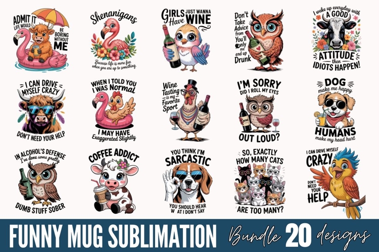 Funny Mug Sublimation Bundle, Sarcastic Bundle