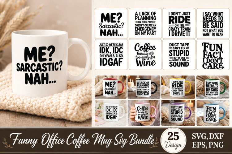 Funny Office Coffee Mug SVG Bundle