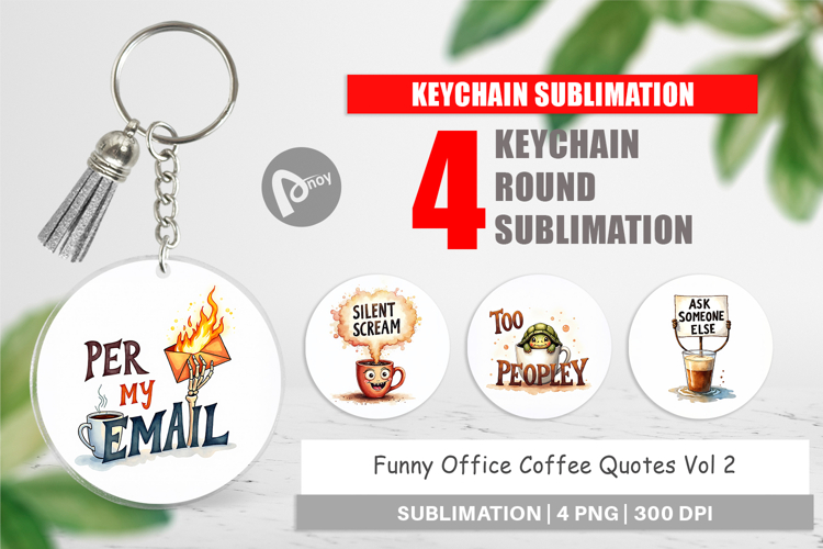 Office Coffee Humor Sarcastic Keychain