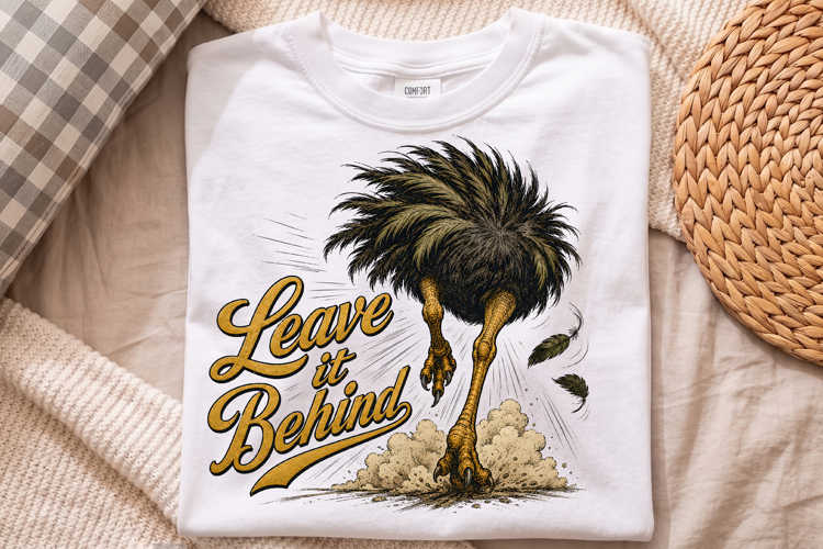 Funny Ostrich Shirt Design, Leave It Behind Animal PNG