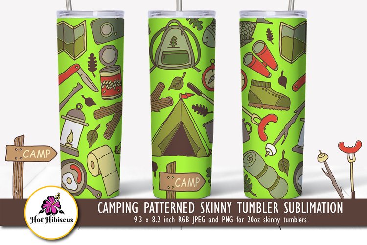Funny Campsite Seamless Camping Tumbler Sublimation