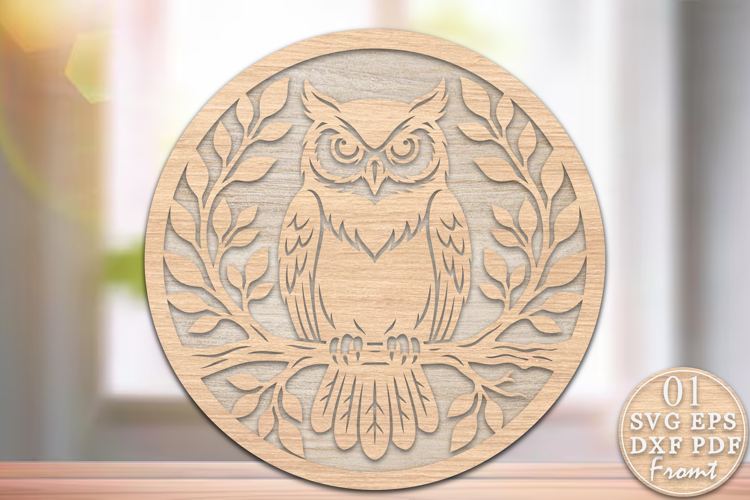 Funny Owl Laser Cut Design SVG