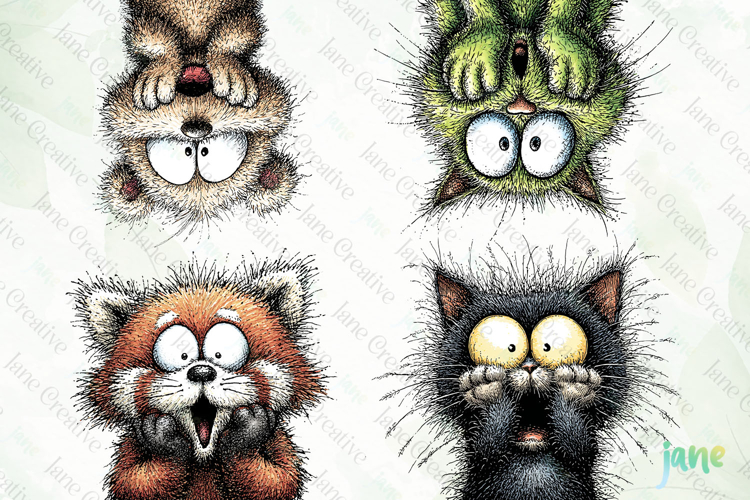 Funny Panic Animals Clipart