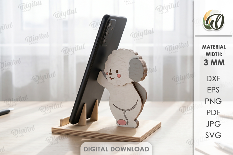 Funny Dog Phone Holder Laser Cut. Phone Stand SVG