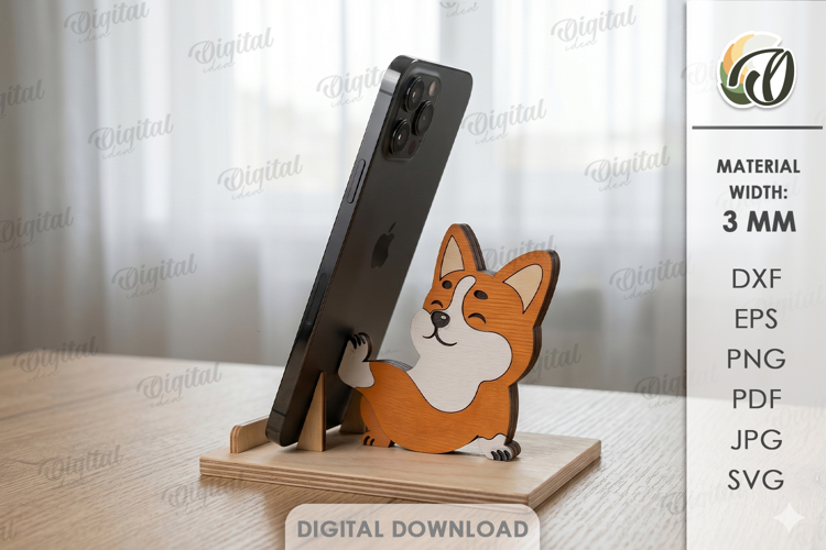 Funny Dog Phone Holder Laser Cut. Phone Stand SVG
