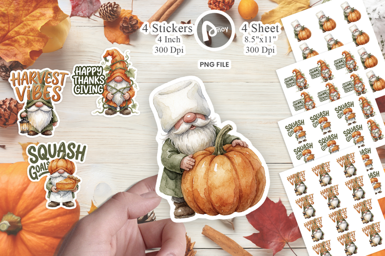 Pumpkin Mishap Gnomes Sticker
