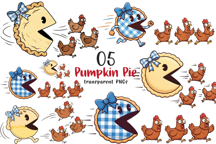 Funny Pumpkin Pie Thanksgiving Fall PNG, Pumpkin Pie Chasing