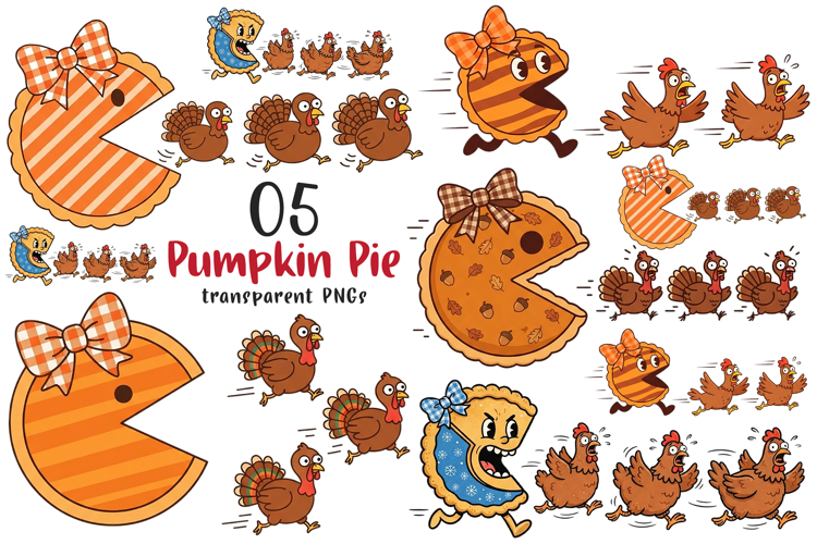 Funny Pumpkin Pie Thanksgiving Fall PNG, Pumpkin Pie Chasing