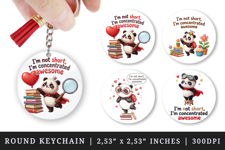 Funny Quote round keychain pintable sublimation design png