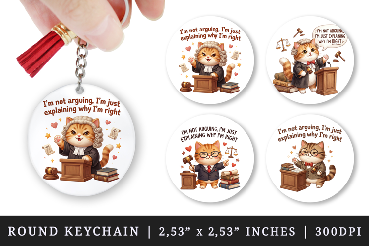 Funny Quote round keychain pintable sublimation design png
