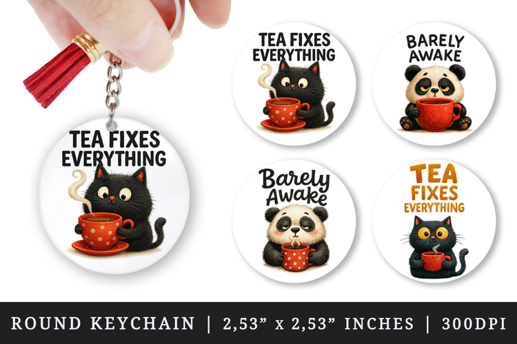 Funny Quote round keychain pintable sublimation design png