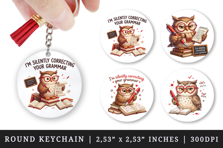 Funny Quote round keychain pintable sublimation design png
